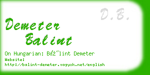 demeter balint business card
